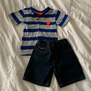 US POLO ASSN BOYS 2T SHORTS AND TSHIRT SET